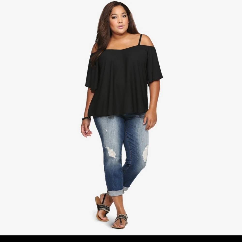 Torrid Black Off-Shoulder Blouse 1X